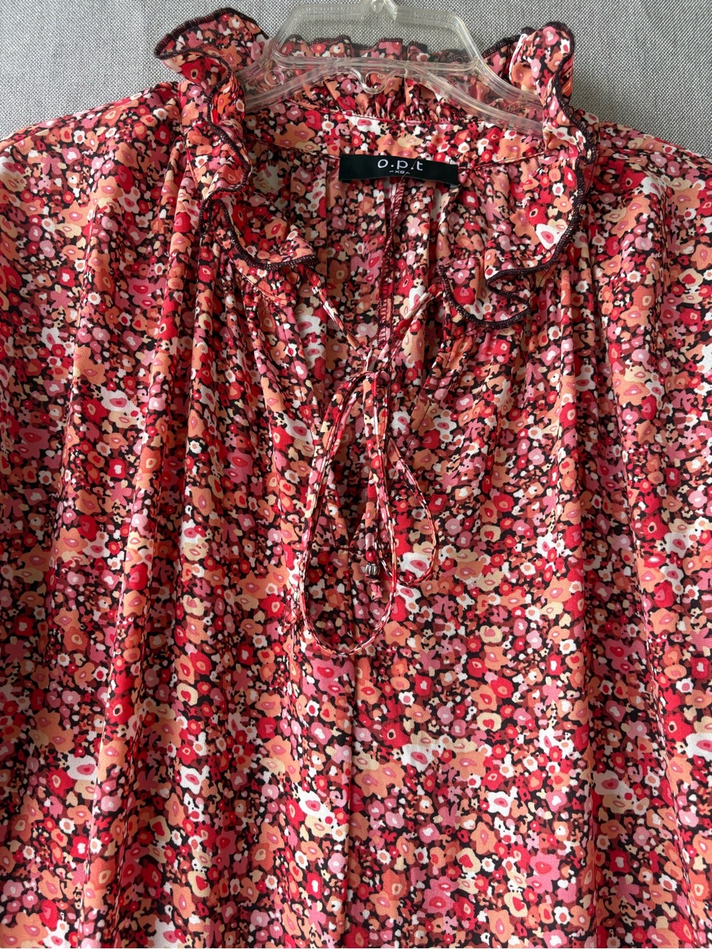 OPT One Pretty Time Floral Boho Midi XS Pink Orange Multi color Cottagecore - Picture 2 of 6